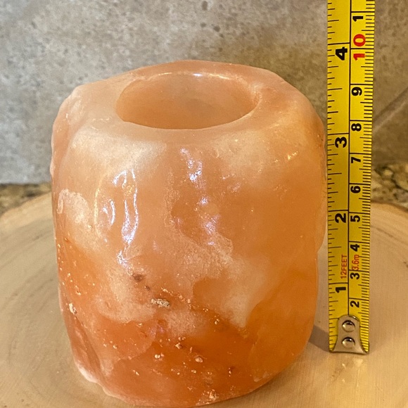 Himalayan Rock Salt Natural Stone Candle TeaLite Votive Holder Pink Rock Crystal - Picture 15 of 16